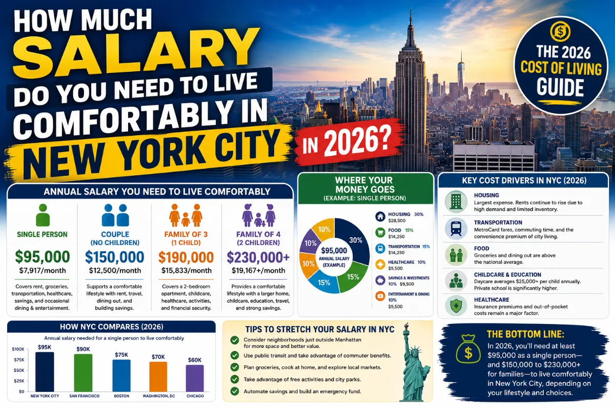 How Much Salary Do You Need to Live Comfortably in New York City in 2026?