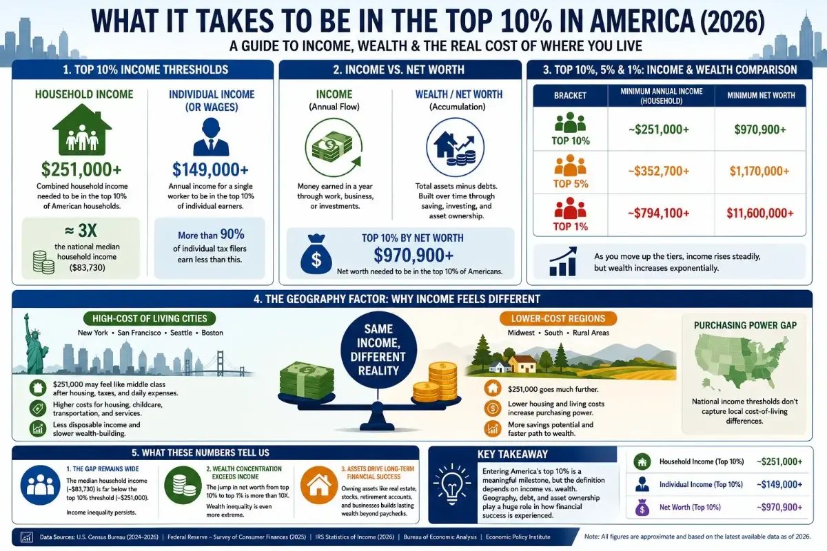 What Income Puts You in America's Top 10%? A Practical Guide to Understanding Income and Wealth in 2026